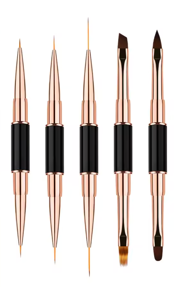 Set Profesional de Pinceles Dual para Nail Art & Poly Gel