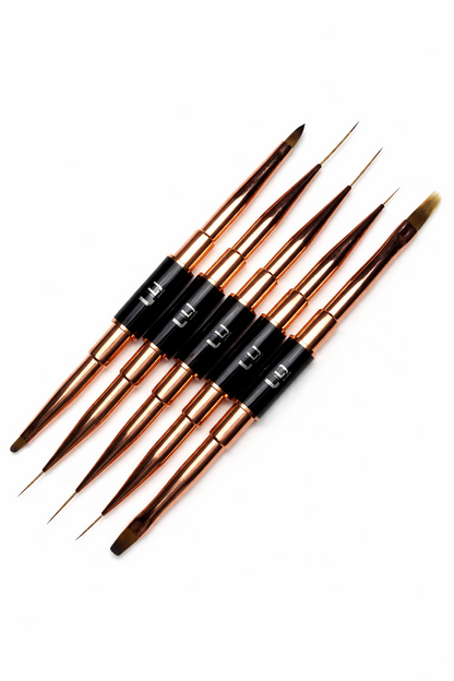Set Profesional de Pinceles Dual para Nail Art & Poly Gel